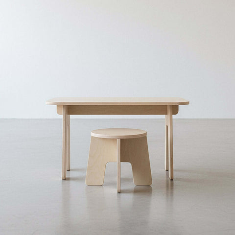 UNFNSHED kids table and chairs set in plywood for toddlers and young children