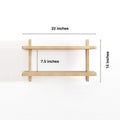 Wall Shelves measuring 22 inches wide, 14 inches tall, and 8 inches deep, perfect for personalizing your space.