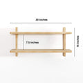 Wall Shelves design with dimensions of 30 inches wide, 8 inches deep, and 14 inches high, ideal for customization.