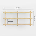 Versatile unfinished wall shelves in natural wood, available in various lengths for customizable home décor.