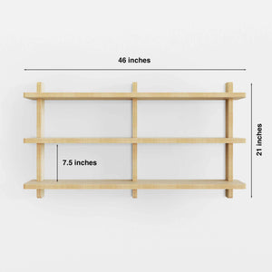 Versatile unfinished wall shelves in natural wood, available in various lengths for customizable home décor.