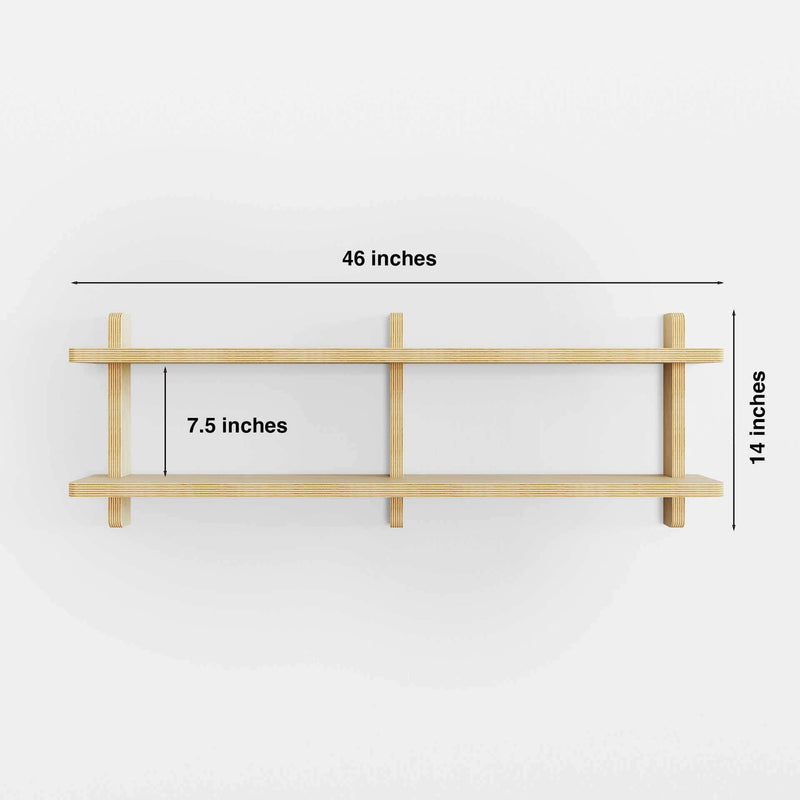 Versatile unfinished wooden wall shelves available in various lengths for DIY customization and easy assembly.