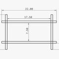 Dimensions diagram of a 22-inch wall shelf with measurements in inches for DIY customization.