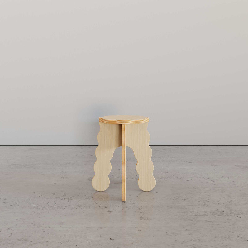 Wavy No Tool Stool — sculptural wavy top design