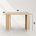 Modern Desk dimensions 46 inches wide, 23 inches deep, 30 inches tall, crafted from premium birch plywood.