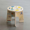 DIY Toddler Stool with colorful designs, perfect for creative activities and snack time.