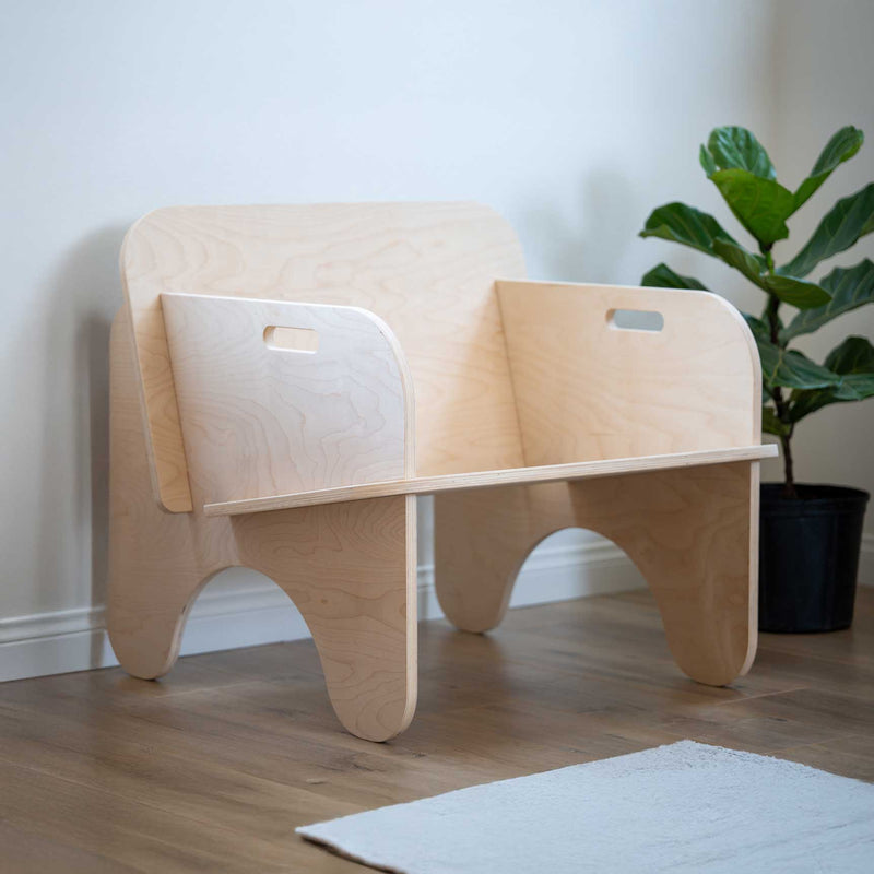 Modern lounge chair made from high-quality plywood, perfect for reading nooks or cozy corners, easy to assemble.