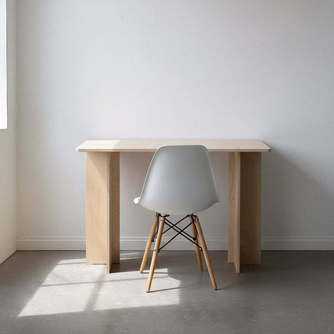 Minimalist Modern Desk made from premium birch plywood, featuring timeless design and easy assembly.