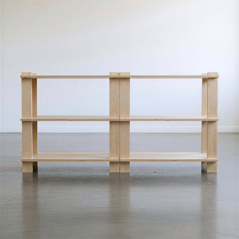 Two three-shelf Modular Shelf units joined side by side