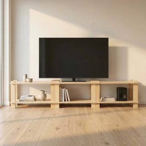 Modular Shelf displayed as a TV stand in a modern living room, showcasing versatility and stylish design.