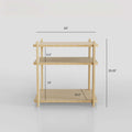 Modern nightstand with dimensions: 23" width, 23.25" height, ideal for stylish bedrooms.