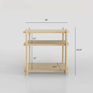 Modern nightstand with dimensions: 23" width, 23.25" height, ideal for stylish bedrooms.