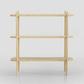 Modern three-tier unfinished shelf with a sleek design, ideal for books, plants, or shoes.