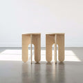 Side Table duo in light wood, perfect for styling, seating, or as a plant stand to enhance any space.